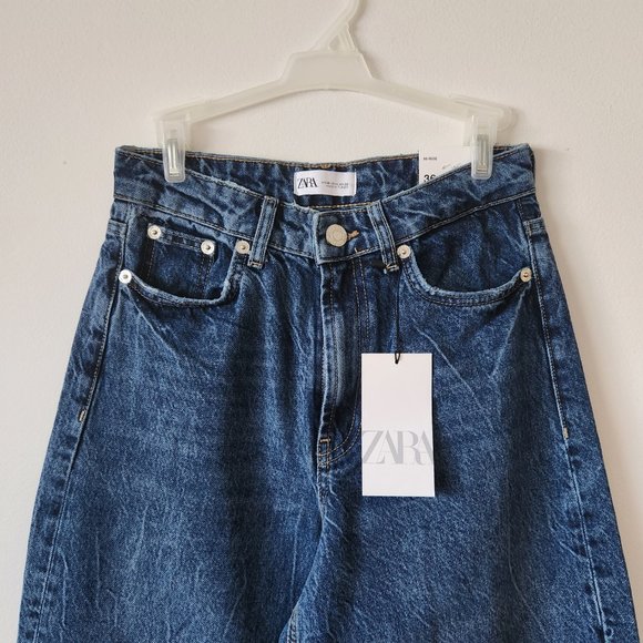 NWT ZARA Mid-rise Super Wide Leg Jeans TRF - Picture 6 of 10
